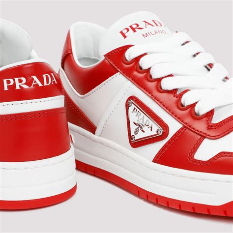 red and white prada|prada red bottom shoes.